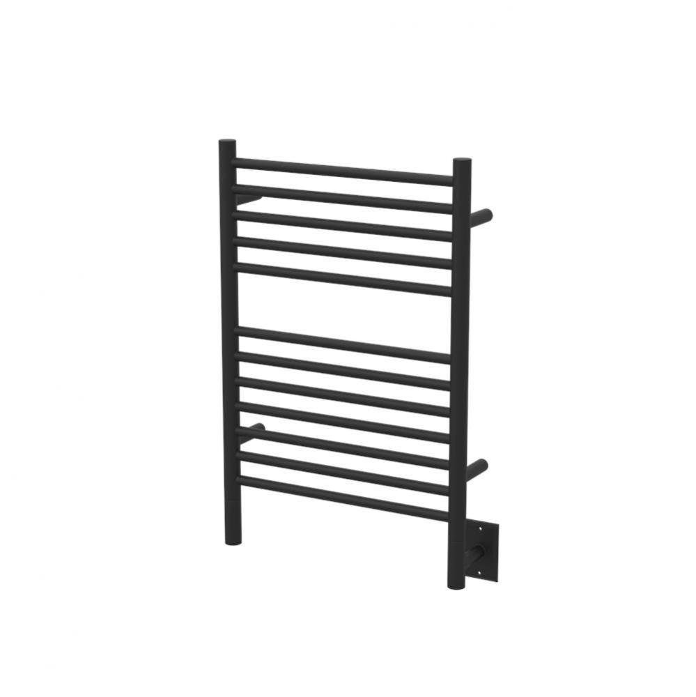 Jeeves Model E Straight 12 Bar Hardwired Towel Warmer in Matte Black