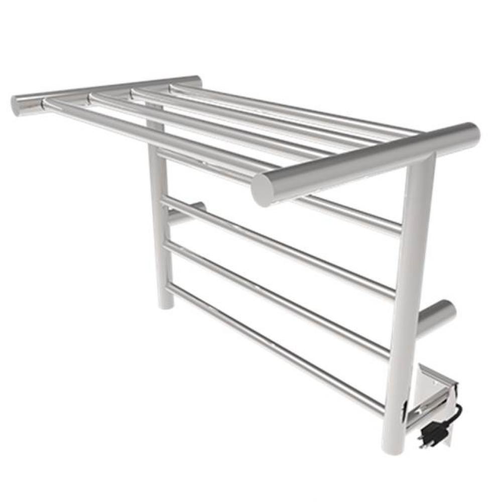 Radiant Shelf Hardwired + Plug-in Combo 8 Bar Towel Warmer in Brushed