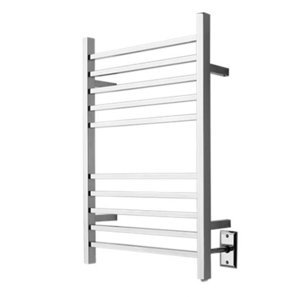 Radiant Square Hardwired + Plug-in Combo 10 Bar Towel Warmer in Brushed
