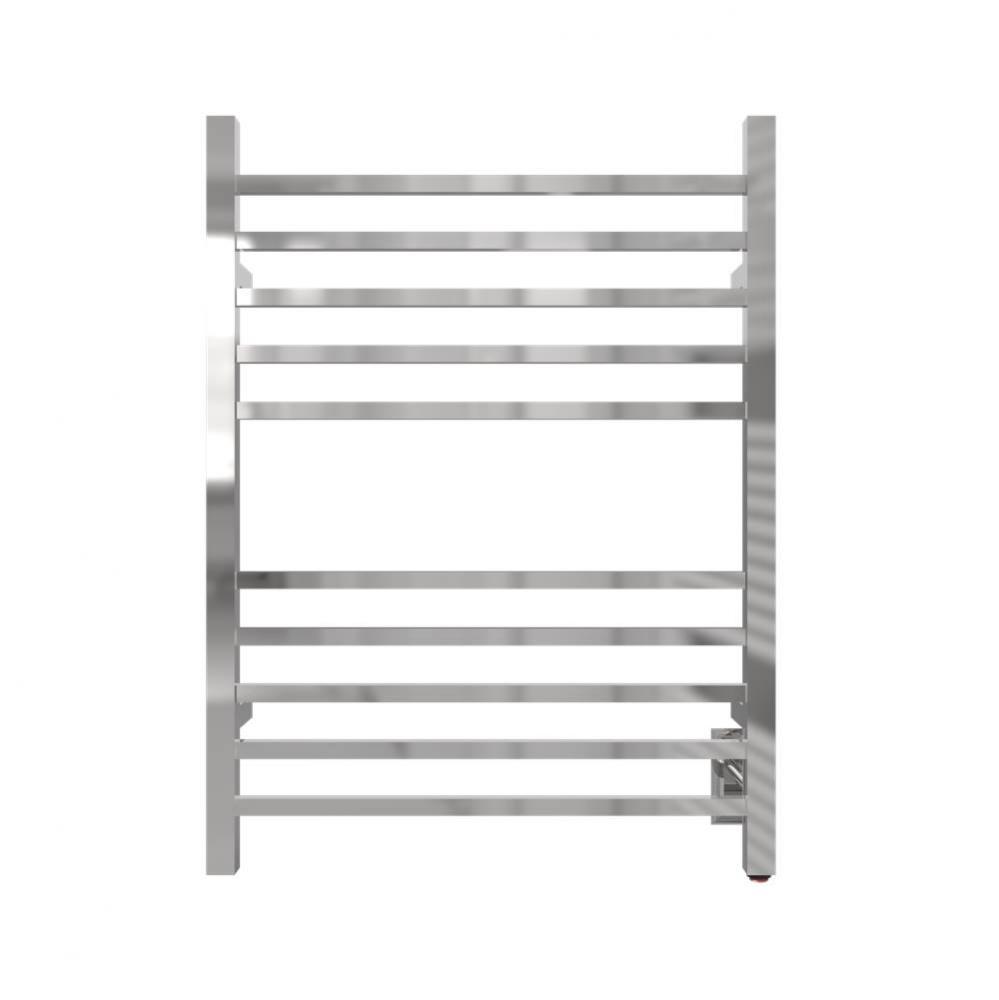 Radiant Large Square Hardwired + Plug-in Combo 12 Bar Towel Warmer in Polished