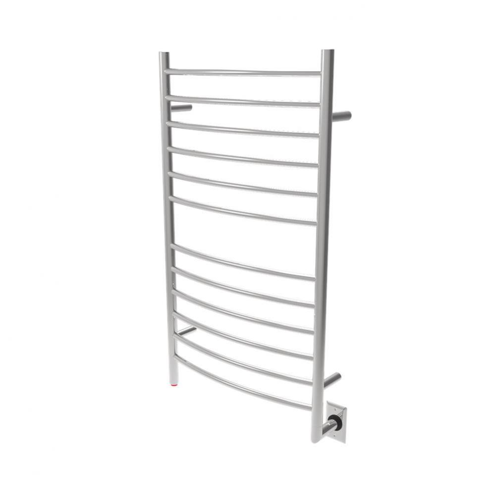 Radiant Large Hardwired + Plug-in Combo Curved 12 Bar Towel Warmer in Polished