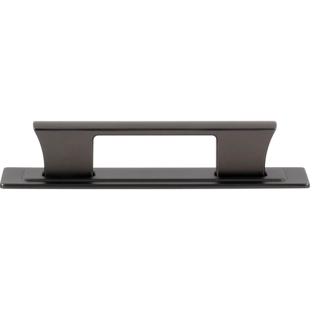 Zander Pull and Backplate 3 3/4 Inch (c-c) Slate