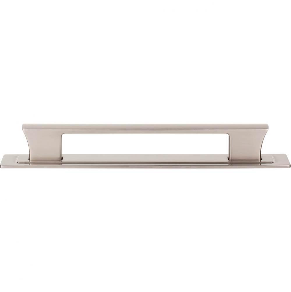 Zander Pull and Backplate 6 5/16 Inch (c-c) Brushed Nickel