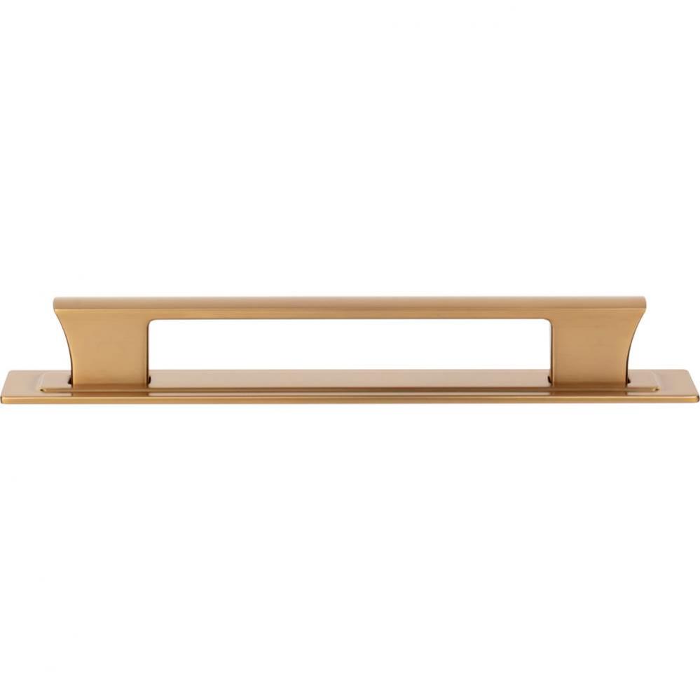 Zander Pull and Backplate 6 5/16 Inch (c-c) Warm Brass