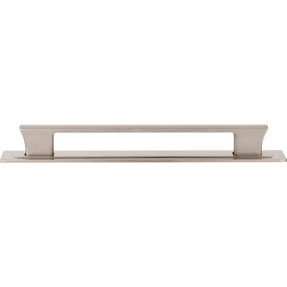 Zander Pull and Backplate 7 9/16 Inch (c-c) Brushed Nickel