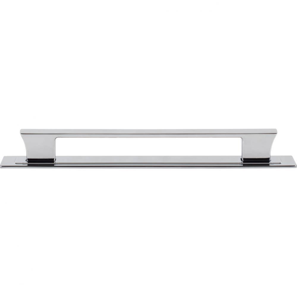 Zander Pull and Backplate 7 9/16 Inch (c-c) Polished Chrome