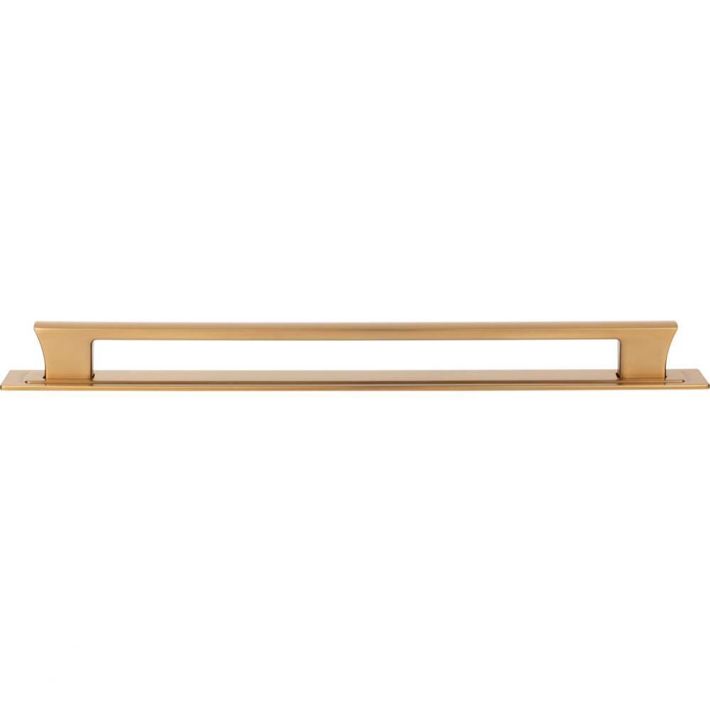 Zander Pull and Backplate 12 Inch (c-c) Warm Brass