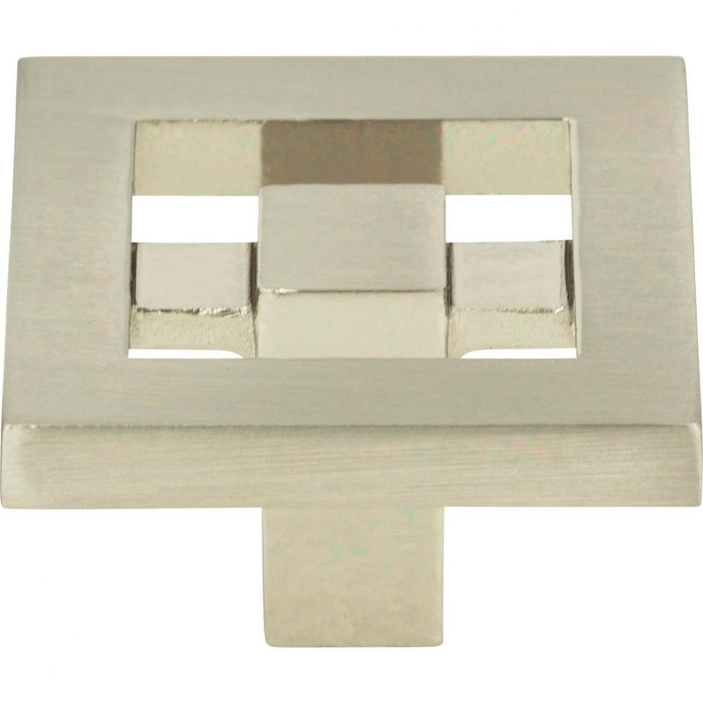 Nobu Square Knob 1 3/8 Inch Brushed Nickel