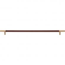 Atlas AP05-OW-WB - Zanzibar Brown Appliance Pull 17 Inch (c-c) Leather Warm Brass