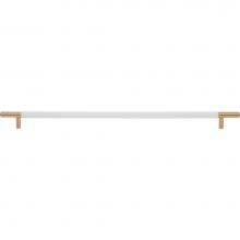 Atlas AP05-WT-WB - Zanzibar White Appliance Pull 17 Inch (c-c) Leather Warm Brass