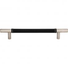 Atlas 281-BL-SS - Zanzibar Black Leather Pull 6 5/16 Inch (c-c) Stainless Steel