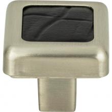 Atlas 3149-BN-CRC - Paradigm Square Knob 1 1/4 Inch BN and Black Croc Leather