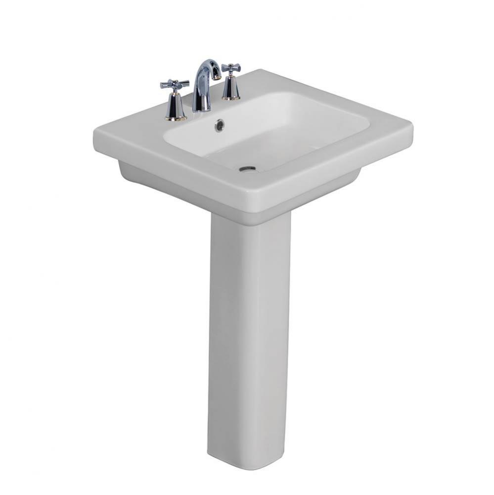 Resort 650 Pedestal Lavatory, White-8'' Widespread