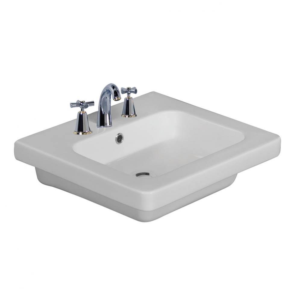 Resort 500 Wall-Hung Basin, White-8'' Widespread