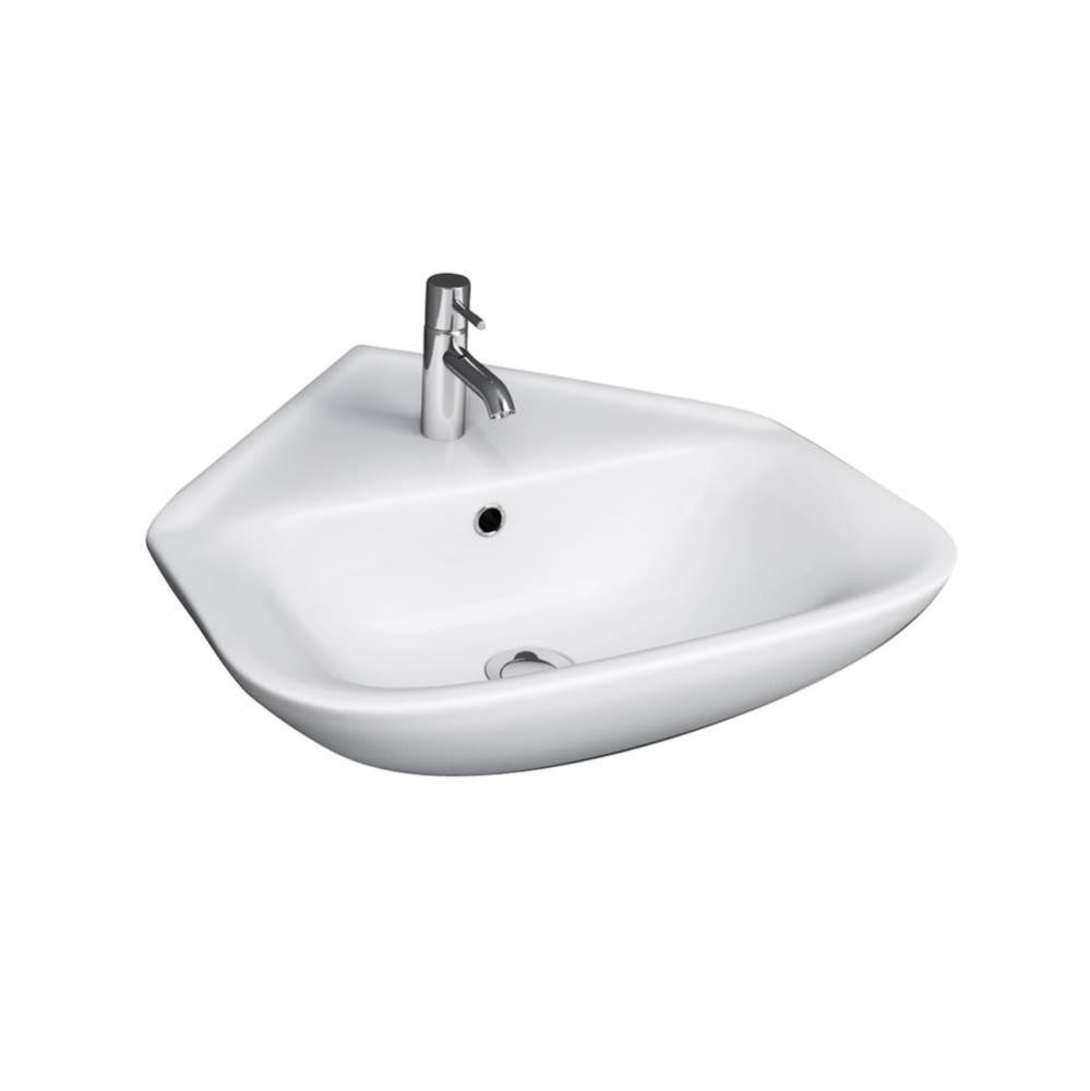 Eden Corner Wall Hung Basin 1-Hole, White