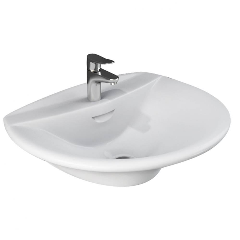 Venice 520 Wall-Hung Basin 1-Hole, White