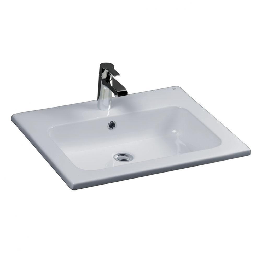 Cilla 24'' Drop-In Basin 1 Hole, White