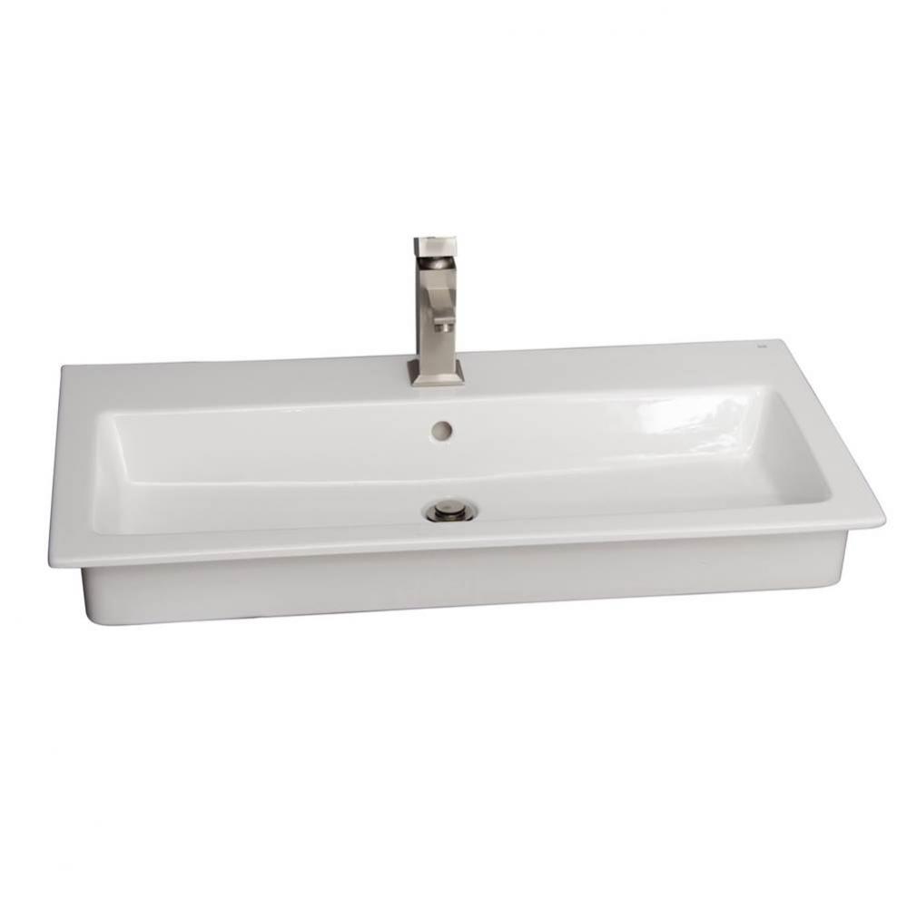 Harmony 47'' Drop-in wash basin 1-hole, White