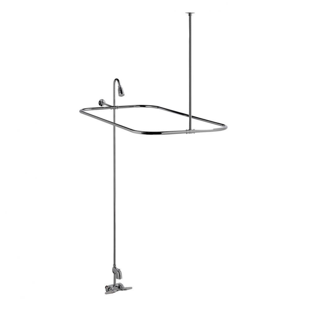 Converto Shower w/54'' Rect Rod , Code Spout, Polished Chrome