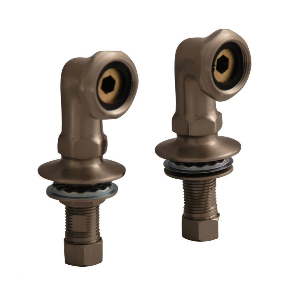 Elbows for Deck Mounting, 2'' Pair, Polished Chrome