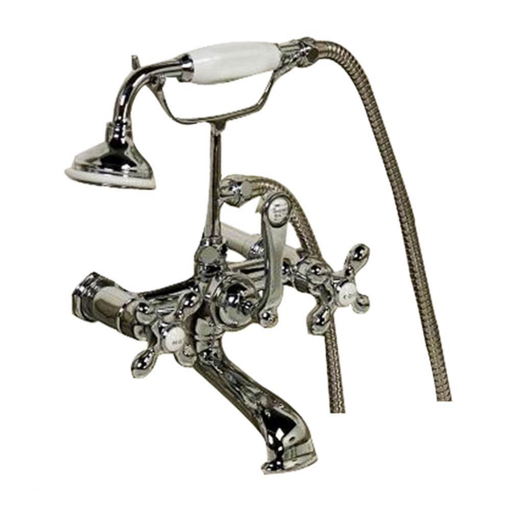 Elephant Spout Hand Shower w/  Swvl Mts, Cross Hdls, Chrome