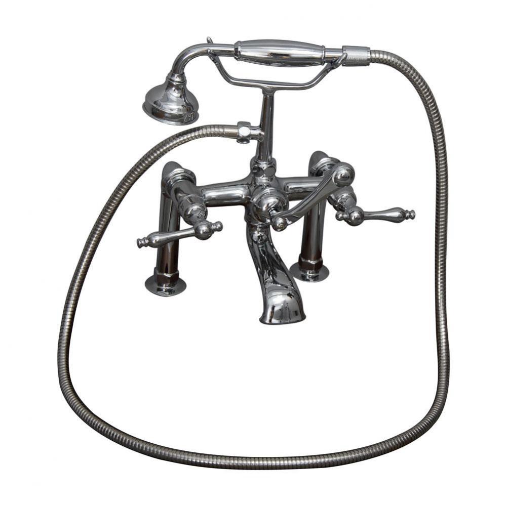 Elephant Spout,HndShwr,60''Hose Mounts, Metal Lever Hdls, CP