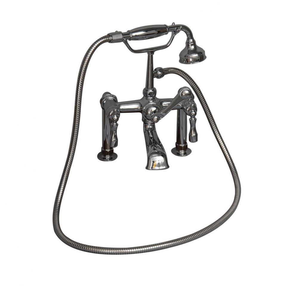 Elephant Spout,HndShwr,60''Hose Mounts, Metal Lever Hdls, CP
