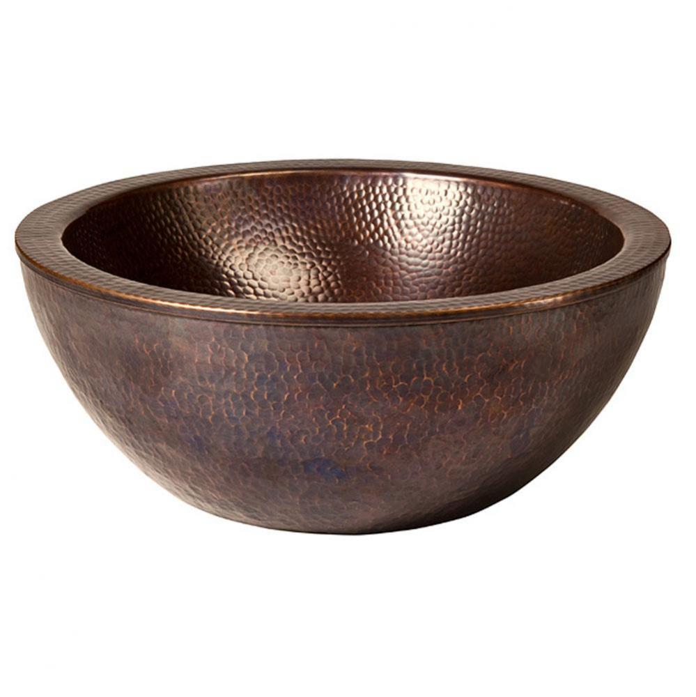 Boone 16'' Round Vessel Hammered Antique Copper