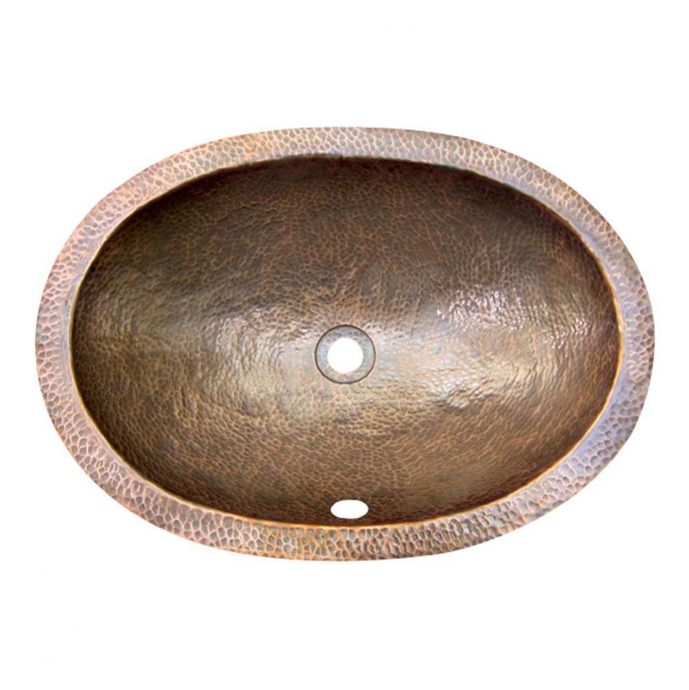 Forster Oval Undermount Basin,  Hammered Antique Copper