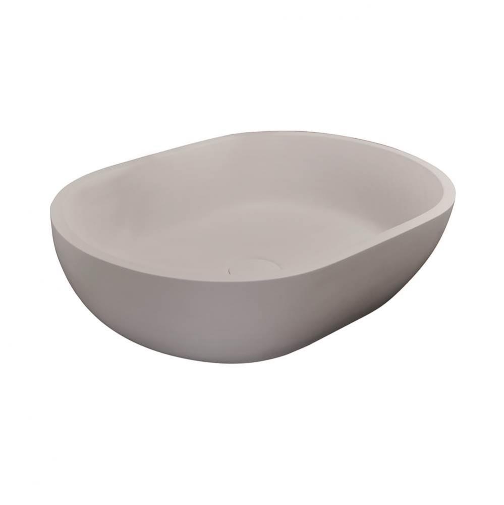 Divina Oval BARstone Above Counter Basin, White Matte