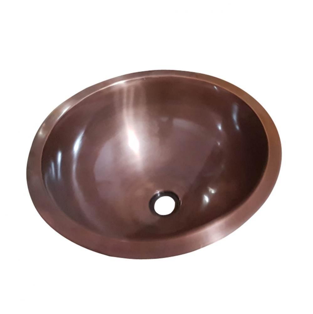 Drios 18'' Deep Round Sink Smooth Antique Copper