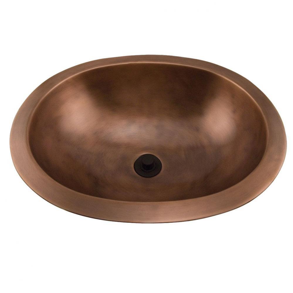 Finn 19'' Oval Copper Sink Smooth Antique Copper