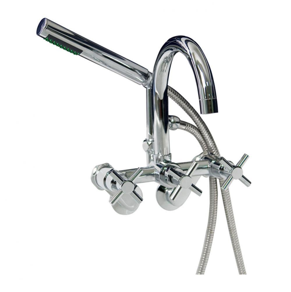 WM Gooseneck Tub Fct w/HS Cross Hdls, Polished Chrome