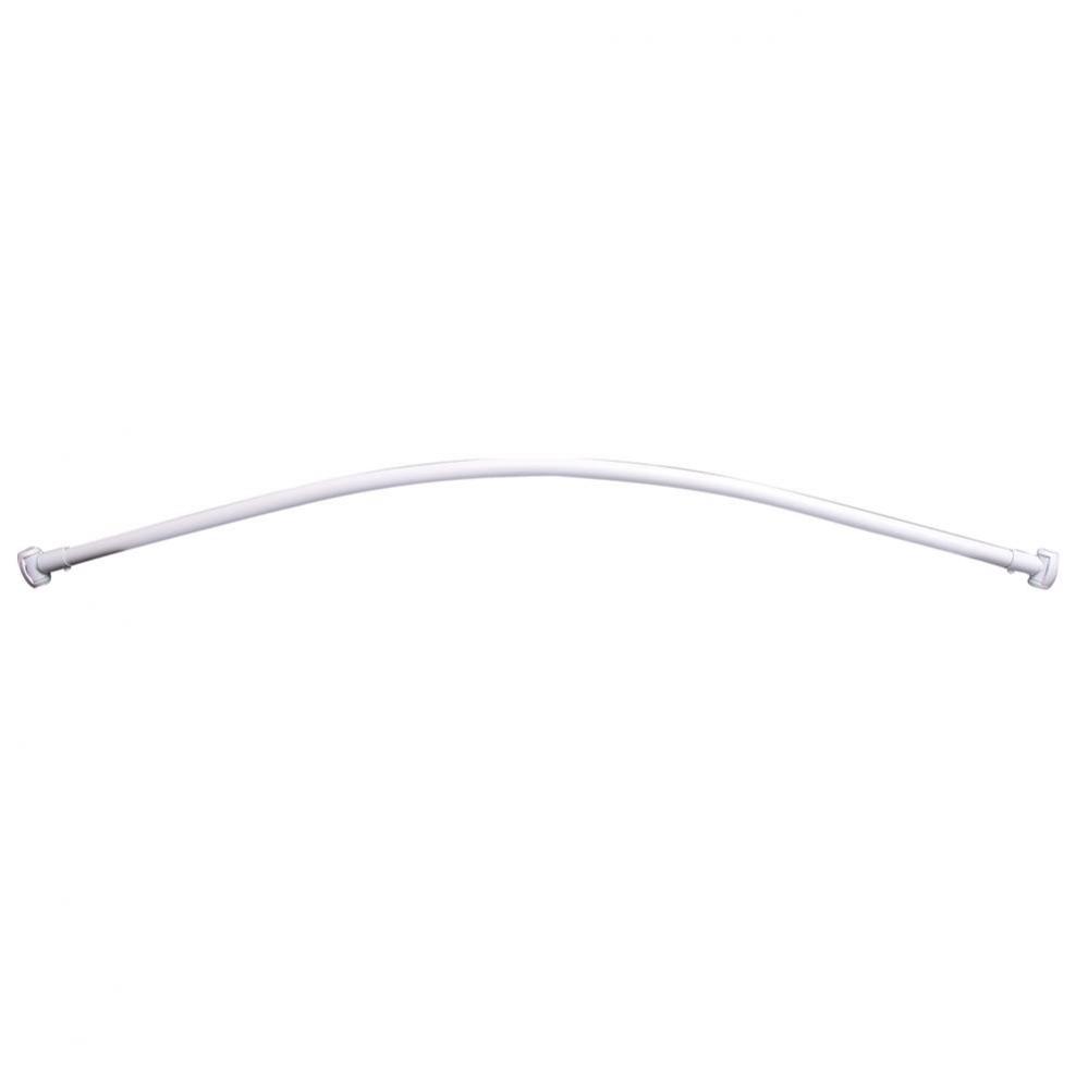 Curved 60'' Shower Rod w/Flange White