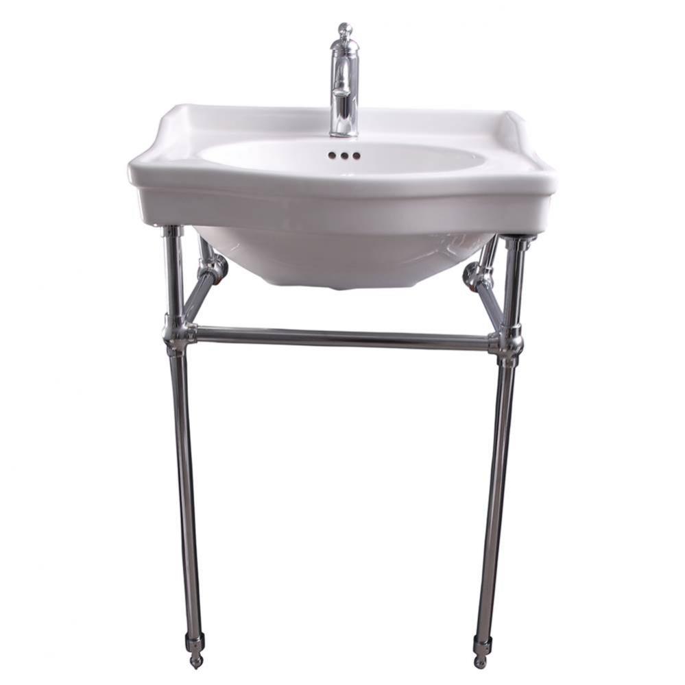 Cali 24''Console w/stand,Whit 1 Faucet Hole, CP Stand