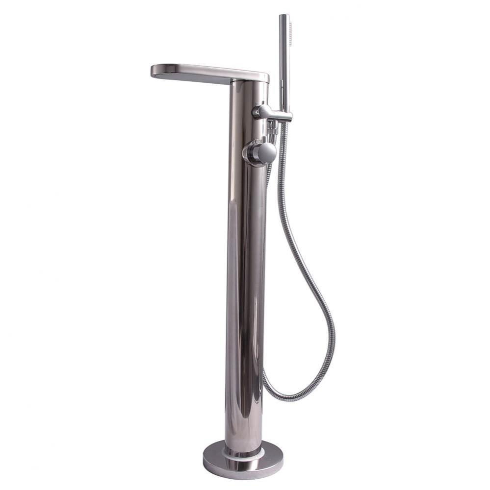 Mcway  Freestanding Thermosta Tub Filler, Polished Stainless