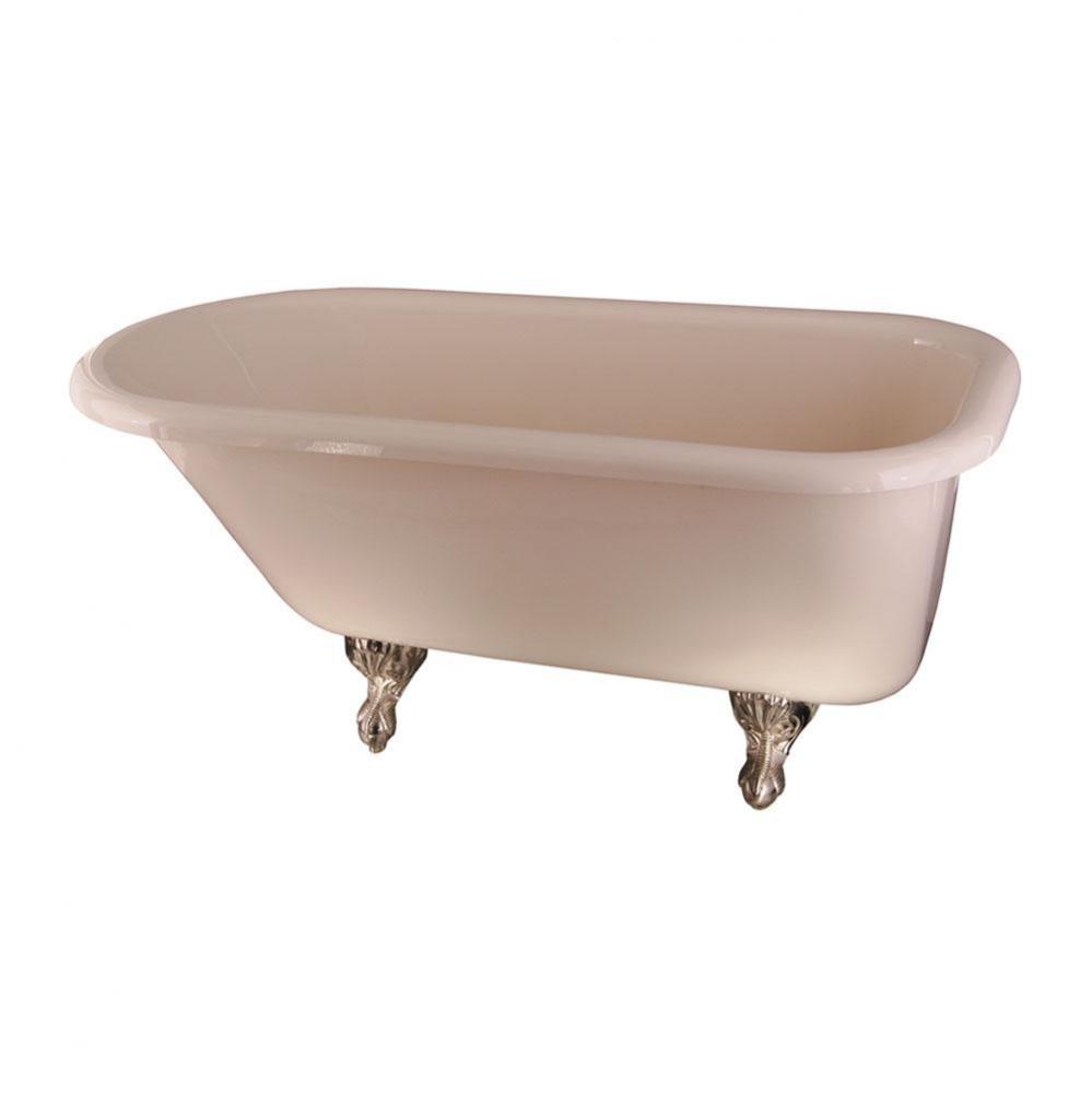 Anthea Dbl Acrylic Roll Top BQ 60'', 3-3/8'' Holes, PB Feet