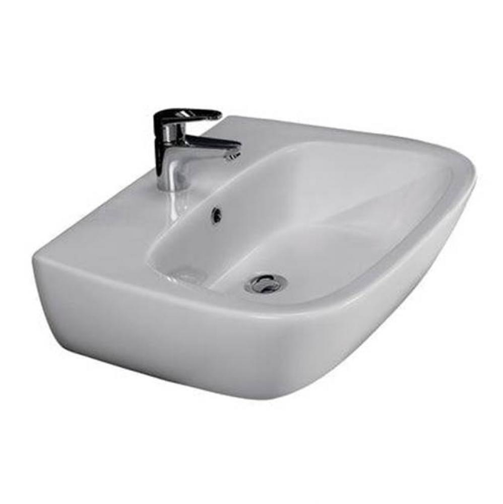 Elena 450 Wall Hung Basin 6'' Centerset, White
