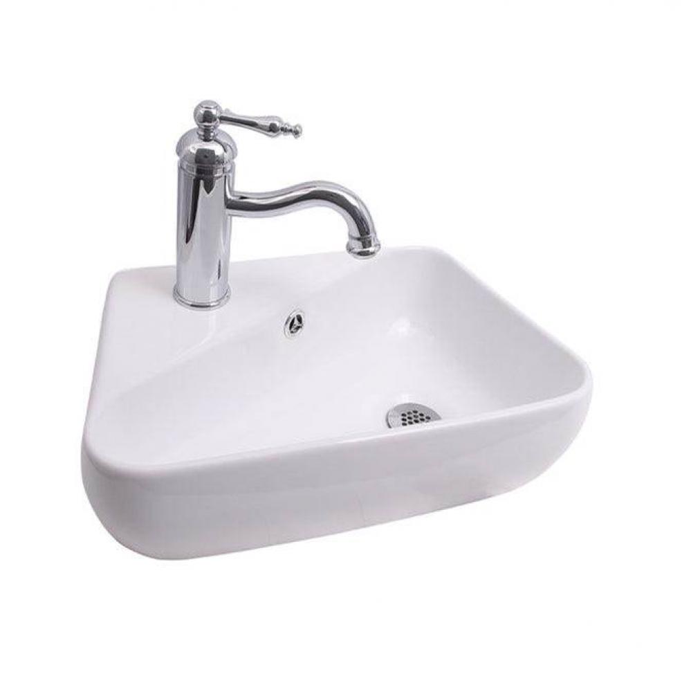 Coco 17'' Wall Hung Basin with Overflow, White