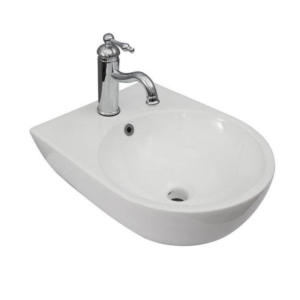 Ella 15'' Wall Hung Basin with Overflow, White