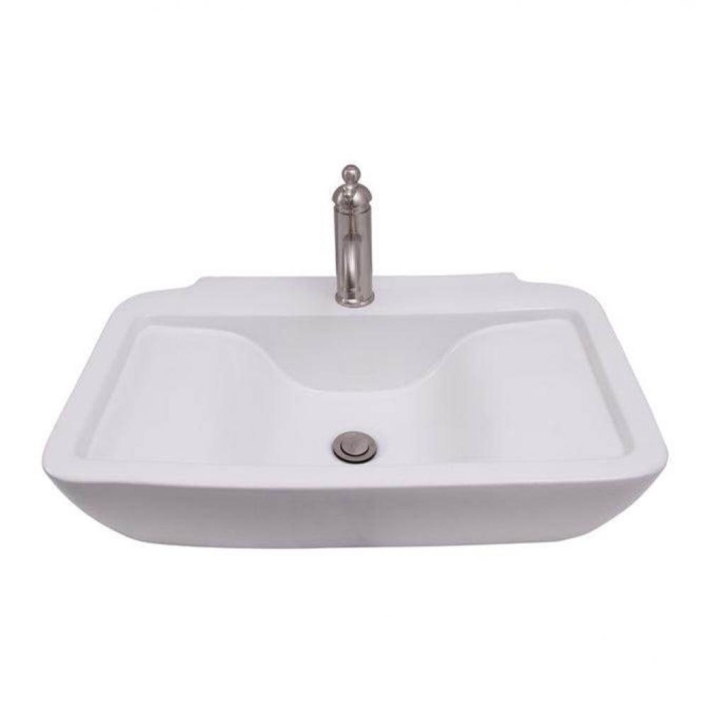 Leeds 25'' Rect Wall Hung Basin White