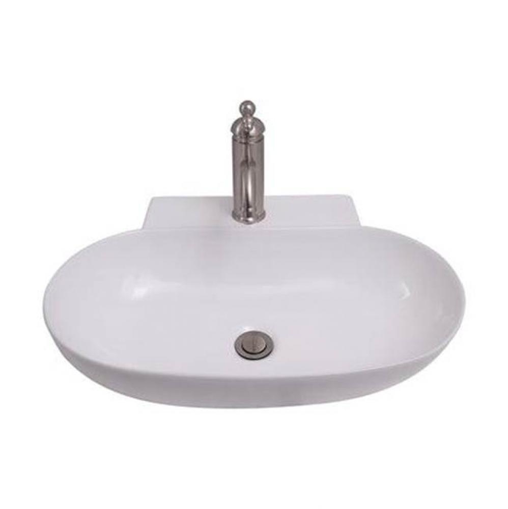 Leith 22''  Wall Hung Basin 6'' Centerset, White