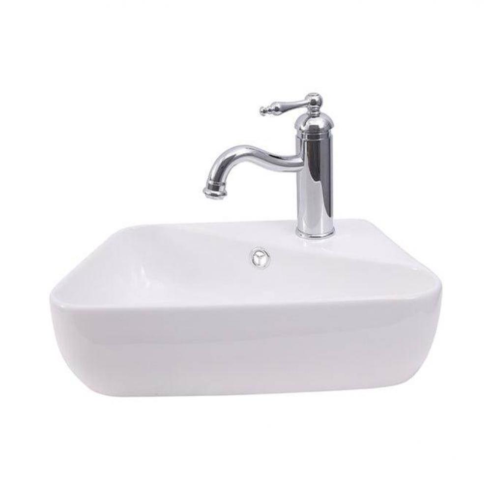 Nikki 17'' Wall Hung Basin with Overflow, White