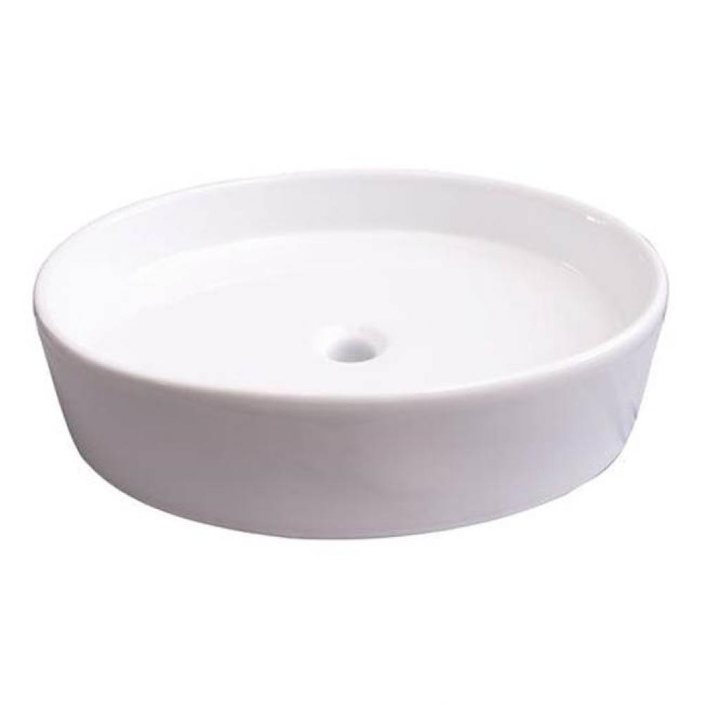 Teslin Above Counter Basin 22'' Oval, No Faucet Hole, White