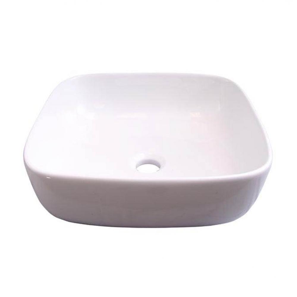 Mentone Above Counter Basin 15-3/4'',Square, No Fct Hole,WH