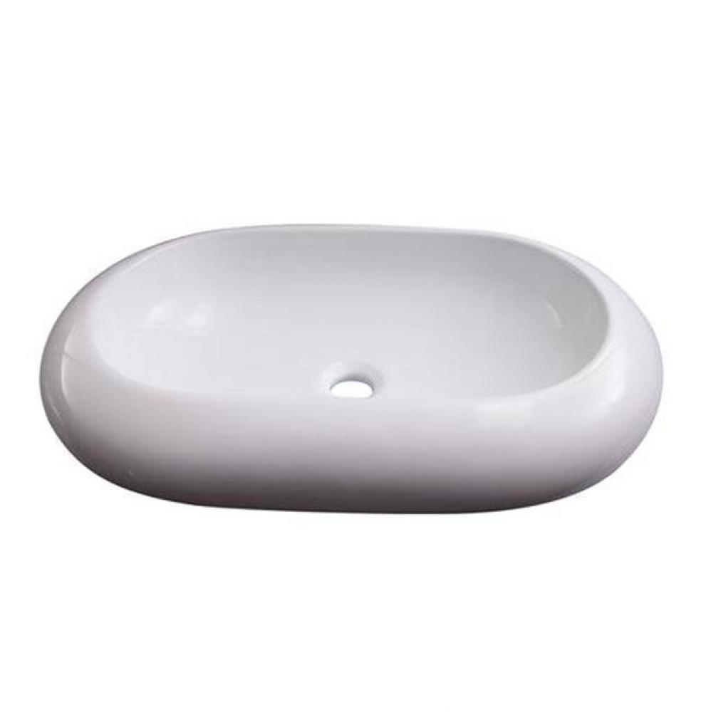 Holten Above Counter Basin 25'', Oval, No Faucet Holes,WH
