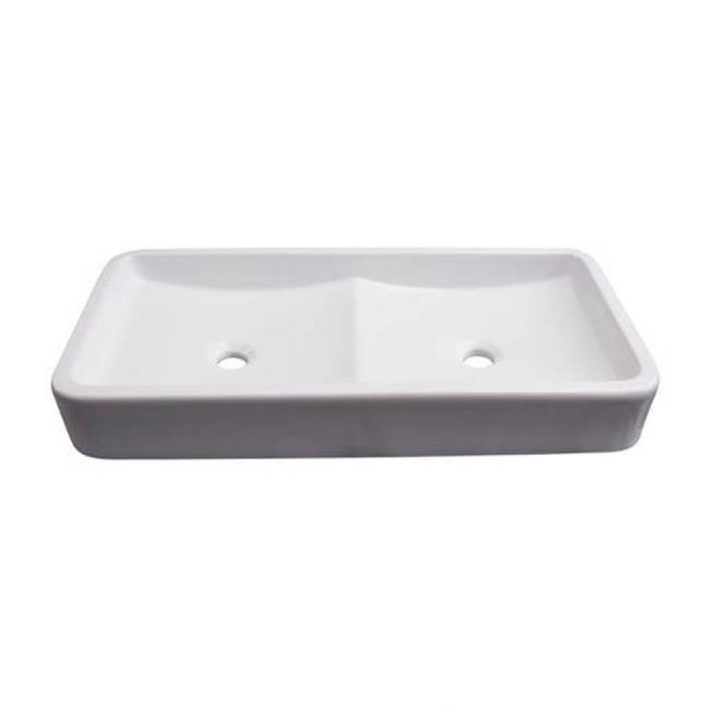 Rosalie Above Counter 31-1/2'' Dbl Bowl, 1 Fct Hole Each, WH