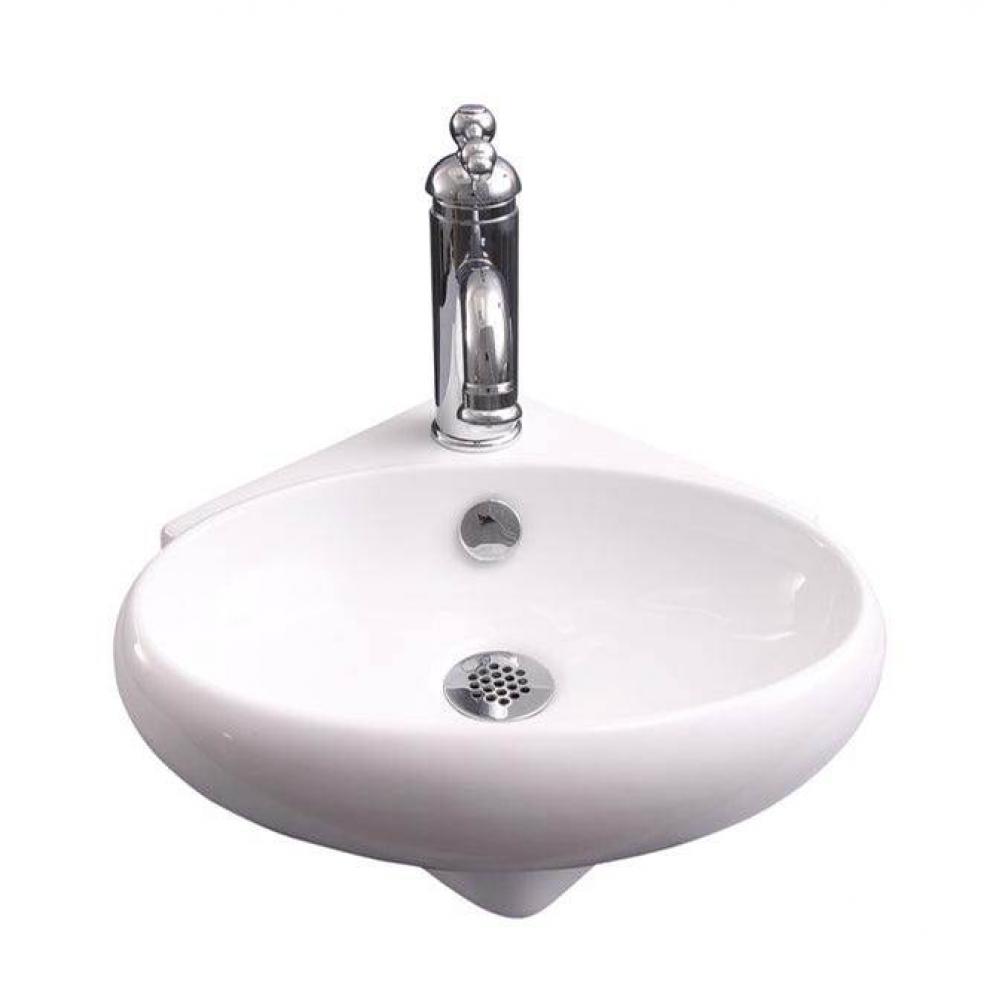 Fowler Corner Wall Hung 14'' 1 Hole,Oval Basin, Overflow,WH