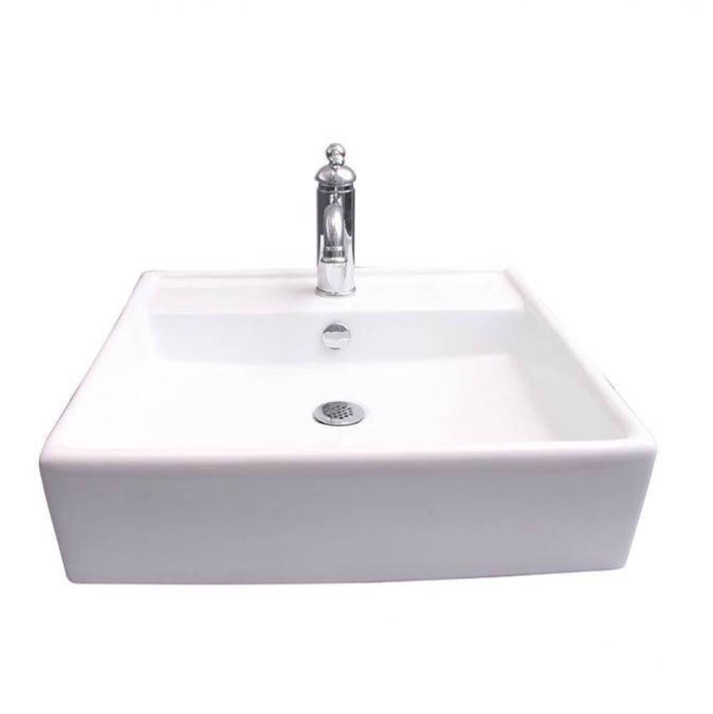 Markle Rect 20'' Wall Hung 1 Faucet hole,Overflow, White