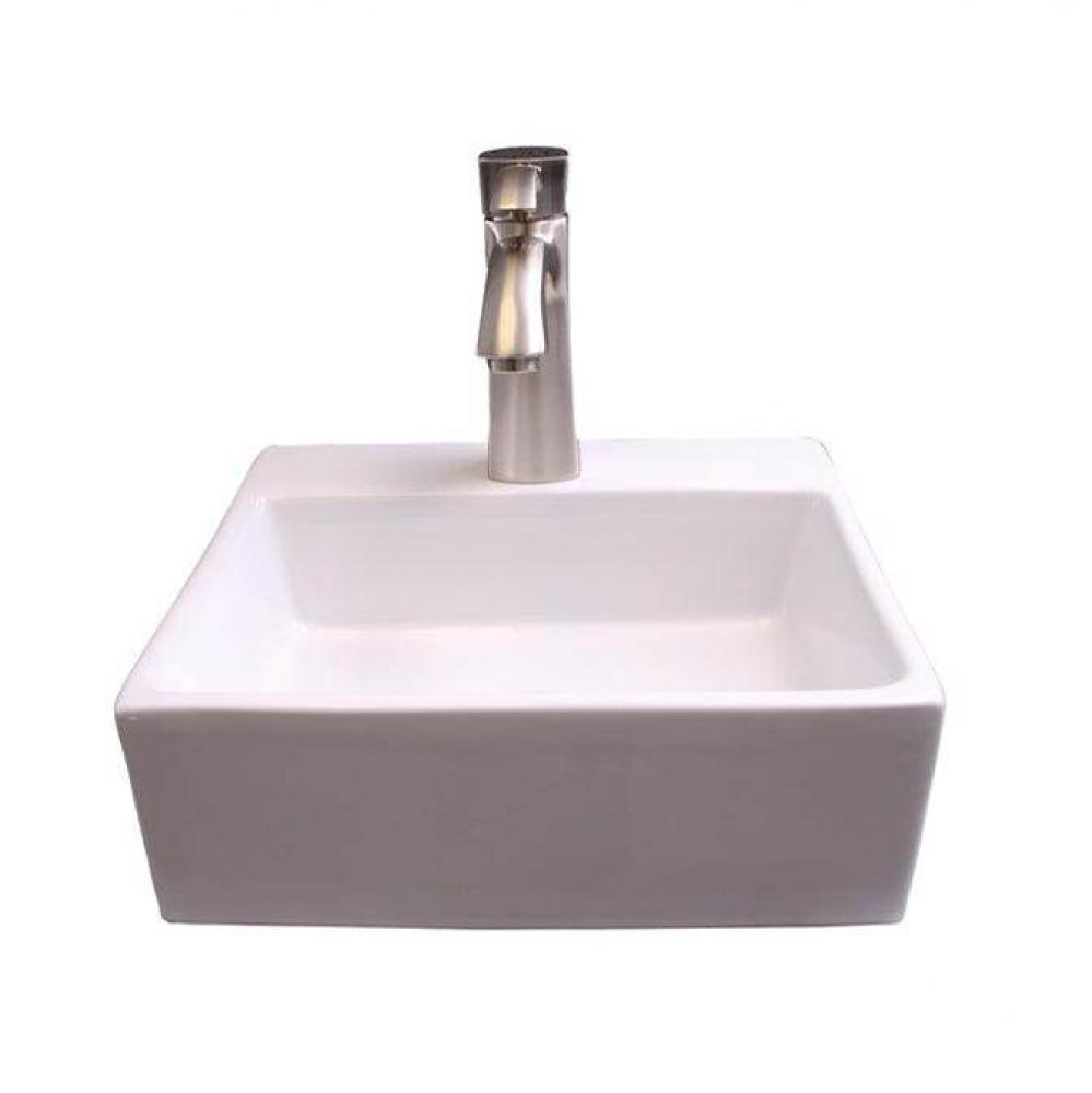 Morris Rect 13'' Wall Hung 1 Faucet hole, White